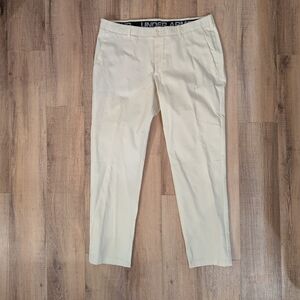 Under Armour Golf Pants Mens 42x34 Light Khaki Cream Performance Stretch Flat Fr